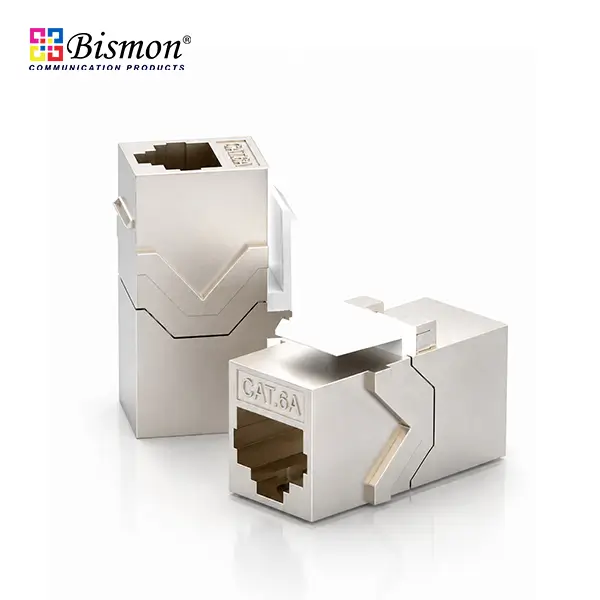Cat6A Shielded Zinc Alloy RJ45 Inline Coupler